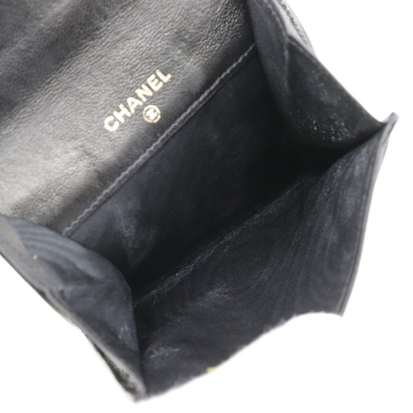 CHANEL Black Lambskin Leather Logo Wallet - Picture 6 of 11